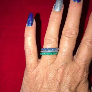 Trio of Gold & Enamel Rings